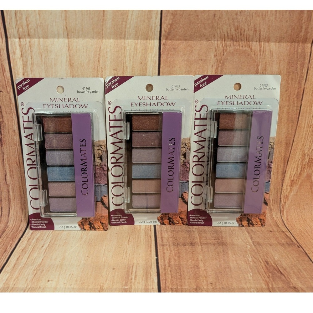 3 PK Colormates Mineral Eyeshadow Butterfly Garden 61763 Paraben Free